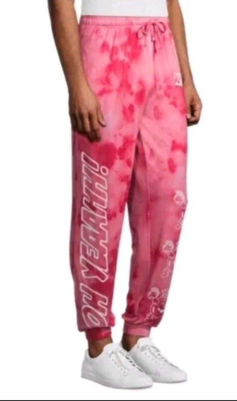 Kool-Aid Red Pink Tie Dye Joggers Lounge Pants Size Medium Novelty Pajamas